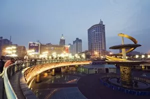 Peoples Square, Chengdu city center, Sichuan Province, China, Asia