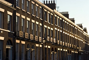 Georgian Prints: Period Row houses, the Georgian district, Liverpool, Merseyside, England