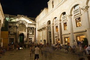 Group Of People Prints: The Peristyle, UNESCO World Heritage Site, Split, region of Dalmatia, Croatia, Europe