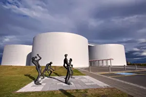 The Pearl Prints: The Perlan (The Pearl) dome, panoramic restaurant on top of six huge hot water tanks