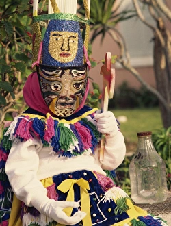 Masked Prints: Person wearing mask, Gombey, Bermuda, Central America