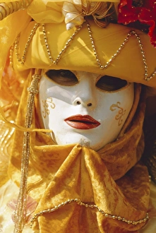 Pretending Prints: Person wearing masked carnival costume