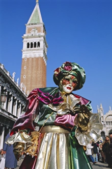 Pretending Prints: Person wearing masked carnival costume, St