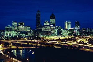 Western Australia Prints: Perth city skyline, Western Australia, Australia, pacific