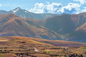 Ancient Ruins Prints: Peruvian countryside with Andes in background