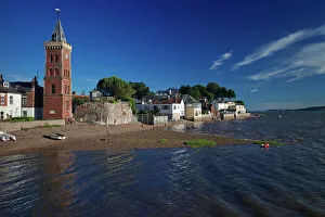 Towers Prints: Peters Tower, the harbour, Lympstone, Exe Estuary, Devon, England, United Kingdom, Europe