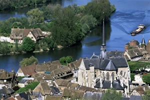 River Seine Prints: Petit Andely, Les Andelys and River Seine, Haute Normandie (Normandy), France, Europe