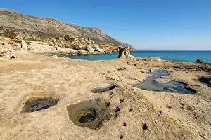 Adventures Prints: Petrified forest, Agia Marina, Agios Nikolaos Geopark geological structures, Greece