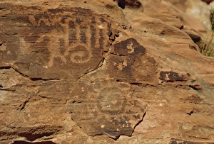 Petroglyph Prints: Petroglyphs drawn in sandstone by Anasazi indians around 500AD