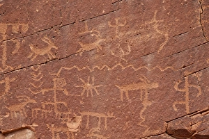 Gold Butte Prints: Petroglyphs, Gold Butte, Nevada, United States of America, North America