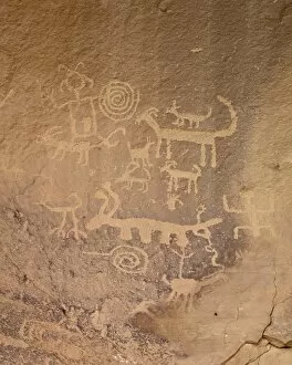 Images Dated 22nd December 2010: Petroglyphs near Una Vida, Chaco Culture National Historical Park, UNESCO World Heritage Site