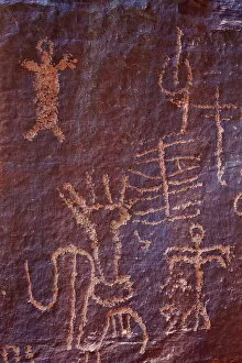 Sandstone Gallery: Petroglypys, Gold Butte, Nevada, United States of America, North America