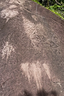 Rock Art Prints: Petrogylph Rock in Layou Petroglyph Park, St. Vincent, St. Vincent and The Grenadines