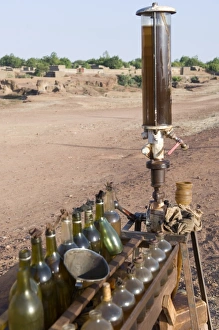 Stalls Prints: Petrol pump, Segou city, on the bank of the river Niger, Mali, Africa