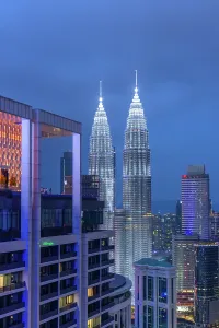 Luminous Prints: Petronas Towers at dusk, Kuala Lumpur, Selangor, Malaysia