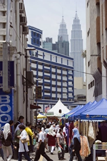 Little India Prints: Petronas Towers and Little India, Kuala Lumpur, Malaysia, Southeast Asia, Asia