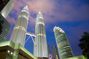 Petronas Towers at night, Kuala Lumpur, Malaysia, Southeast Asia, Asia