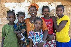 Children Prints: Peul woman and girls, Senegal, West Africa, Africa
