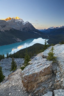 Rocky Mountains Prints: Peyto Lake at sunrise, Banff National Park, UNESCO World Heritage Site, Rocky Mountains