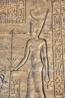 Hieroglyph Prints: Pharaoh, Bas Relief, Hypostyle Hall, Temple of Khnum, Esna, Egypt, North Africa, Africa