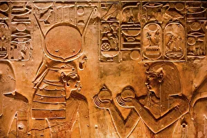 Abu Simbel Prints: Pharaoh Seti I on right, Goddess Hathor on left