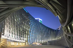 Beijing Prints: Phoenix International Media Centre at dusk, Beijing, China, Asia