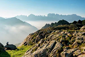 Photographer Prints: Photographer in Brenta Dolomites in summer season, Trentino Alto Adige, Italy, Europe