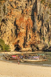 Railay Peninsula Prints: Phra Nang Beach at sunset, Railay Peninsula, Krabi Provonce, Thailand, Southeast Asia