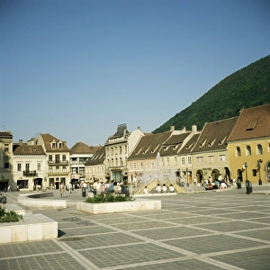 Piata 23 August, heard of the old part of the German town, Brasov, Transylvania