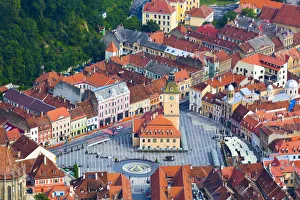 Brasov Prints: Piata Sfatului (Council Square), Brasov, Transylvania Region, Romania, Europe