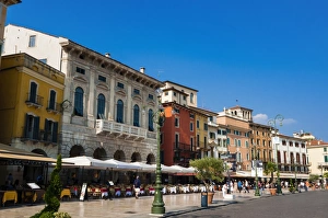 Piazza Bra Prints: Piazza Bra, Verona, UNESCO World Heritage Site, Veneto, Italy, Europe