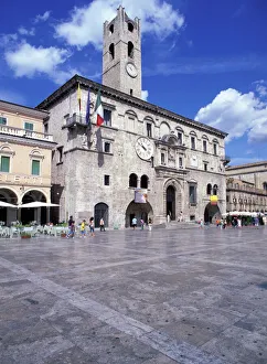 Squares Prints: Piazza del Popolo, Ascoli Piceno, Marche, Italy, Europe