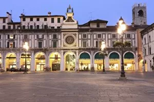 Images Dated 28th June 2008: Piazza della Loggia at dusk, Brescia, Lombardy, Italy, Europe