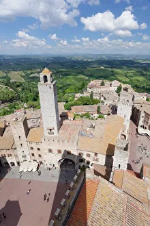 Piazza Delle Erbe Prints: Piazza delle Erbe, San Gimignano, UNESCO World Heritage Site, Siena Province, Tuscany