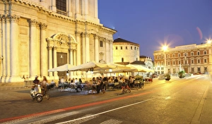 Radiant Prints: Piazza Duomo at dusk, Brescia, Lombardy, Italy, Europe