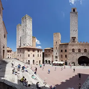 Piazza Duomo, San Gimignano, UNESCO World Heritage Site, Siena Province, Tuscany