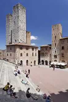 Piazza Duomo, San Gimignano, UNESCO World Heritage Site, Siena Province, Tuscany