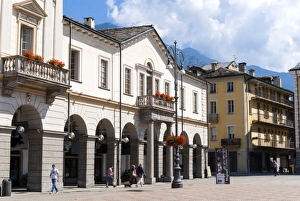 Aosta Prints: Piazza Emile Chanoux, Aosta, Aosta Valley, Italian Alps, Italy, Europe