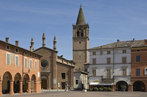 Man Made Landmark Prints: Piazza Verdi and Oratory of the Holy Trinity, where Verdi was married, Busseto