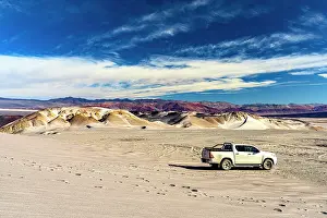 Dunes Prints: Pickup in the high-altitude desert