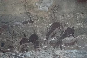 Pictograms (rock paintings), Giants Castle, South Africa, Africa