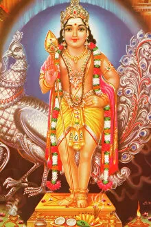 Picture of Hindu god Subramania, India, Asia