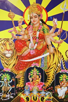 Images Dated 11th January 2009: Picture of Hindu goddess Durga, India, Asia