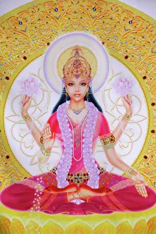 Hindu Prints: Picture of Lakshmi, goddess of wealth and consort of Lord Vishnu