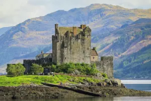 Heritage Site Prints: Picturesque 13th century Eilean Donan Castle on a tidal island by the Kyle of Loch Alsh