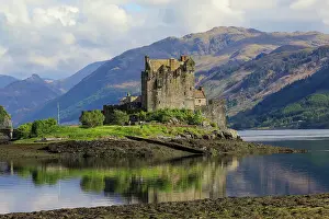 Heritage Site Prints: Picturesque 13th century Eilean Donan Castle on a tidal island by the Kyle of Loch Alsh