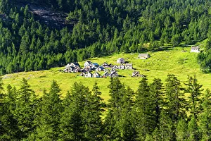 Piedmont Prints: Picturesque alpine village built of rocks