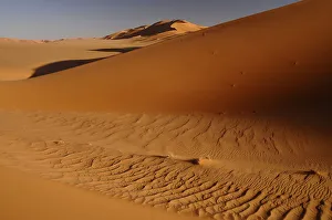 Sand Dune Prints: Picturesque orange Dunes of Ubari, Sahara Desert, Libya, North Africa, Africa
