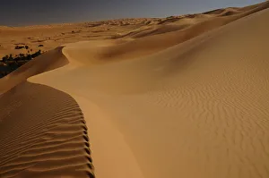 Sand Dune Prints: Picturesque orange Dunes of Ubari, Sahara Desert, Libya, North Africa, Africa