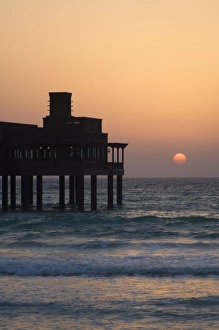 Madinat Jumeirah Prints: Pier at Madinat Jumeirah Hotel at sunset
